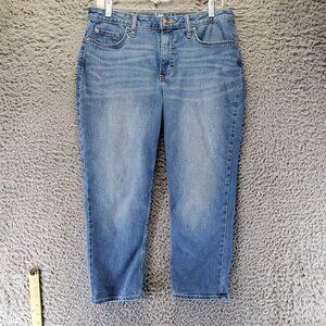 Lee Capri Jeans Womens 10 Blue Midrise Stretch Denim Riders Capri